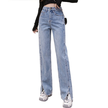 Dakota Jean Droit Fendu Taille Haute