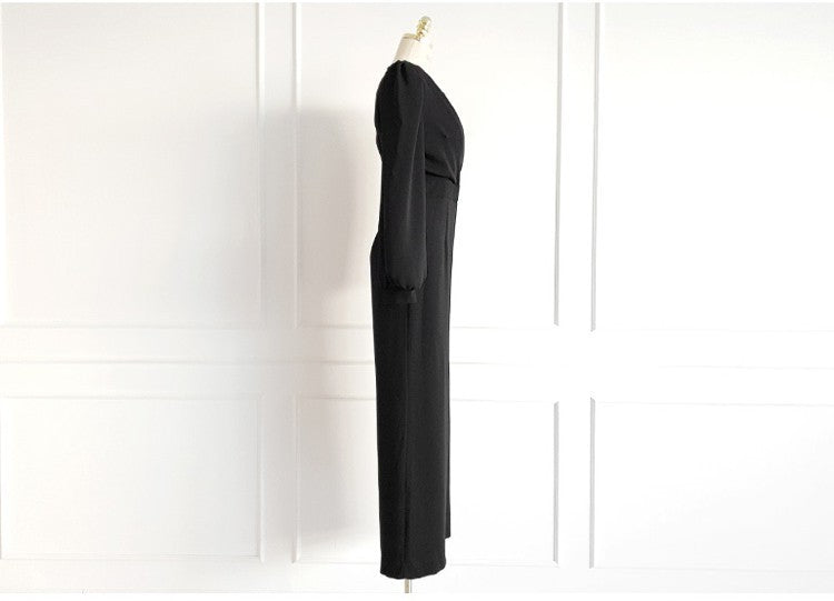 🌟 Almira – Combinaison Femme Col V Cintrée et Taille Haute