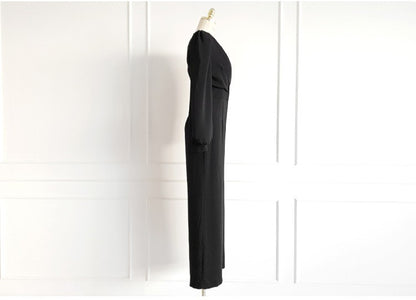 🌟 Almira – Combinaison Femme Col V Cintrée et Taille Haute