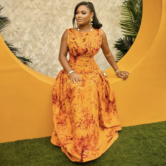 🌺 Robe Longue Nourane – Éclat d’Été