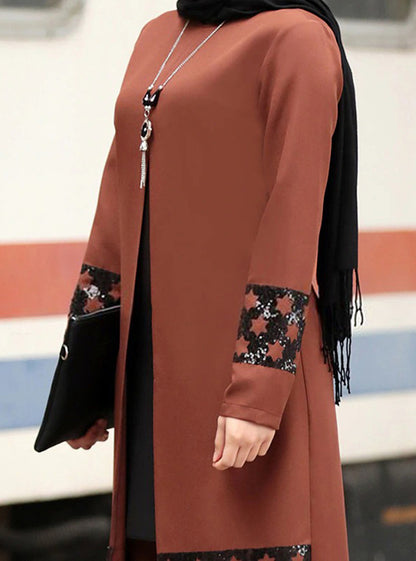 🌙 Assy🖤 – Ensemble Abaya & Pantalon Chic Oriental