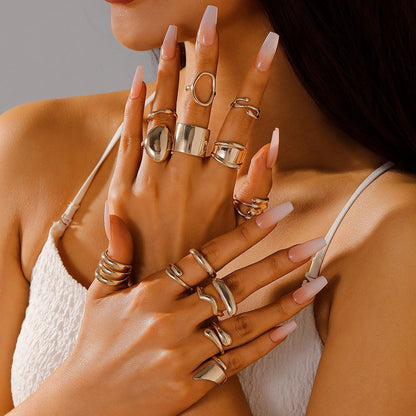 Womens Versatile Ring Set With Plain Band Designs