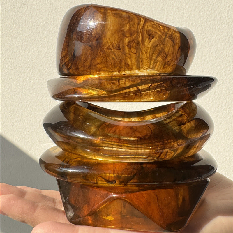 Resin Flower Bracelet - Irregular Shape, European Style 
