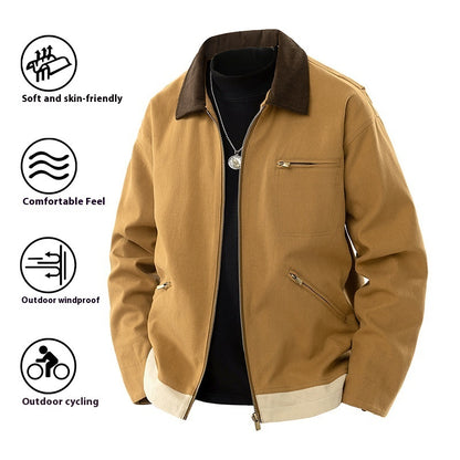 N’Golo – Veste homme à revers contrastés printemps et automne 🧥🌿🍂