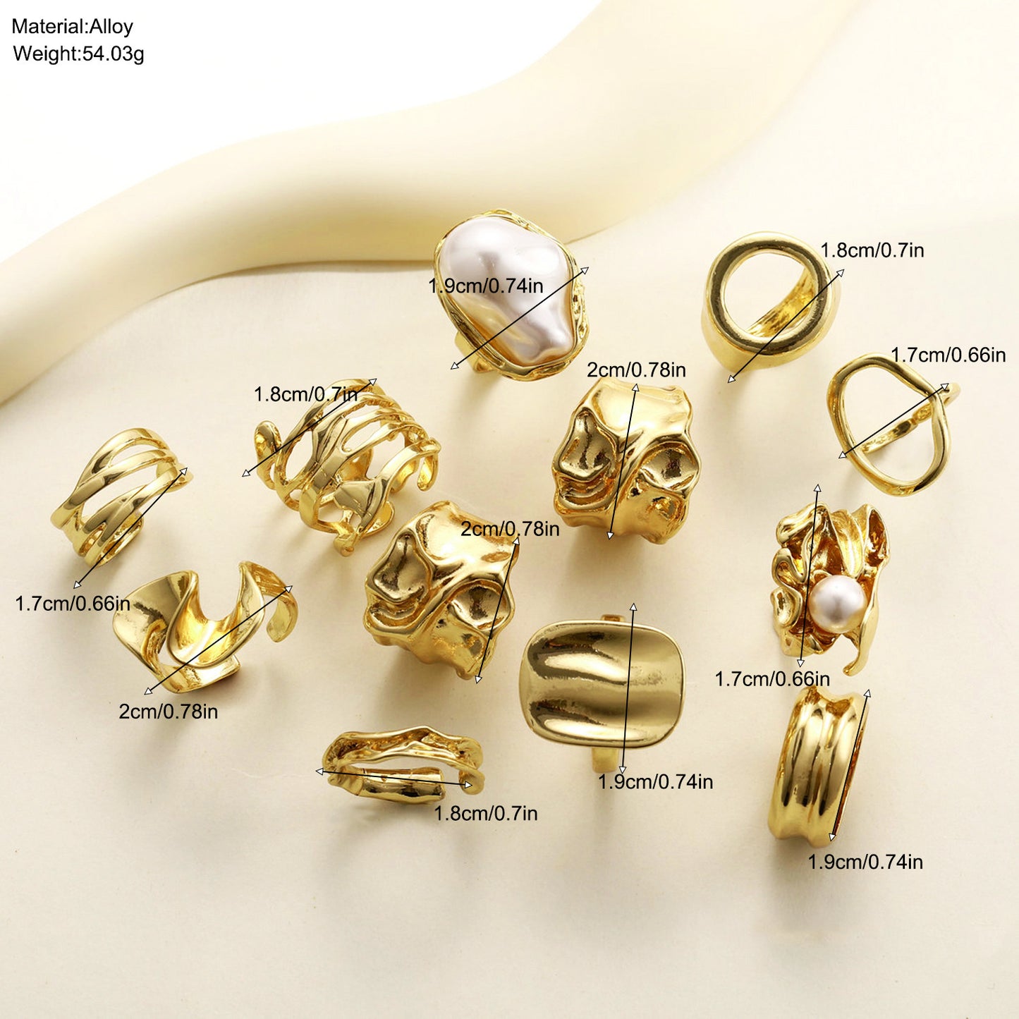 Irregular Light-luxury Gold-plated Knuckle Ring