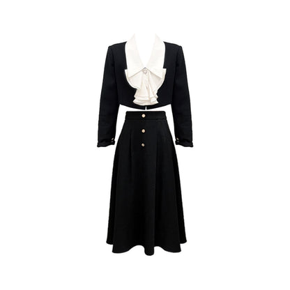 Fashion Special-interest Lapel Women's Coat Skirt Two-piece Set
