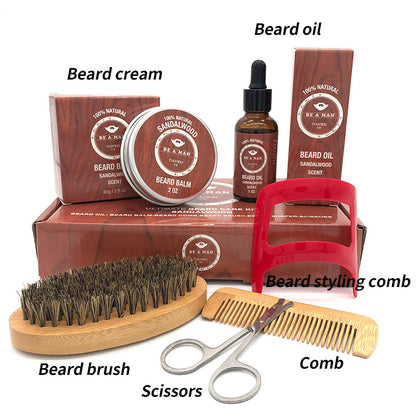 🧔🏾 Salomo Beard Kit – Oil, Cream, Brush, Comb and Accessories