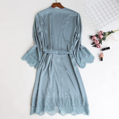 💞AMIRANA — 5 Pièces Soie Imitée et Dentelle Élégante