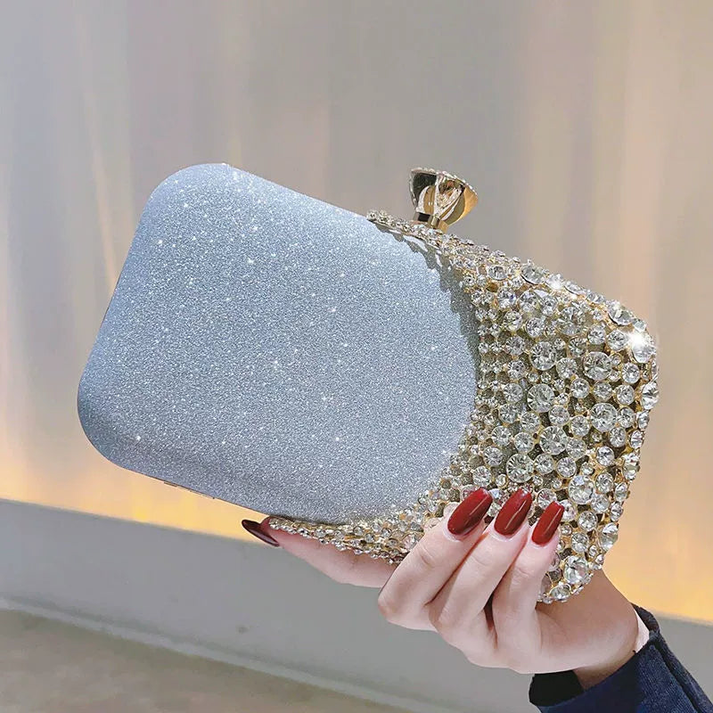 Sac De Soirée Ovale Strass Alliage Femme