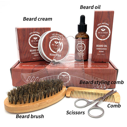 🧔🏾 Salomo Beard Kit – Oil, Cream, Brush, Comb and Accessories