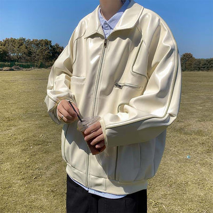 🧥Badji – Manteau en Similicuir Printemps et Automne pour Homme