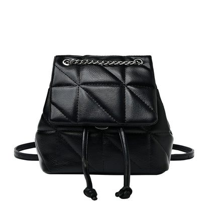 Soft Leather Small Fragrant Style Simple One-shoulder Portable Double-shoulder Small Backpack