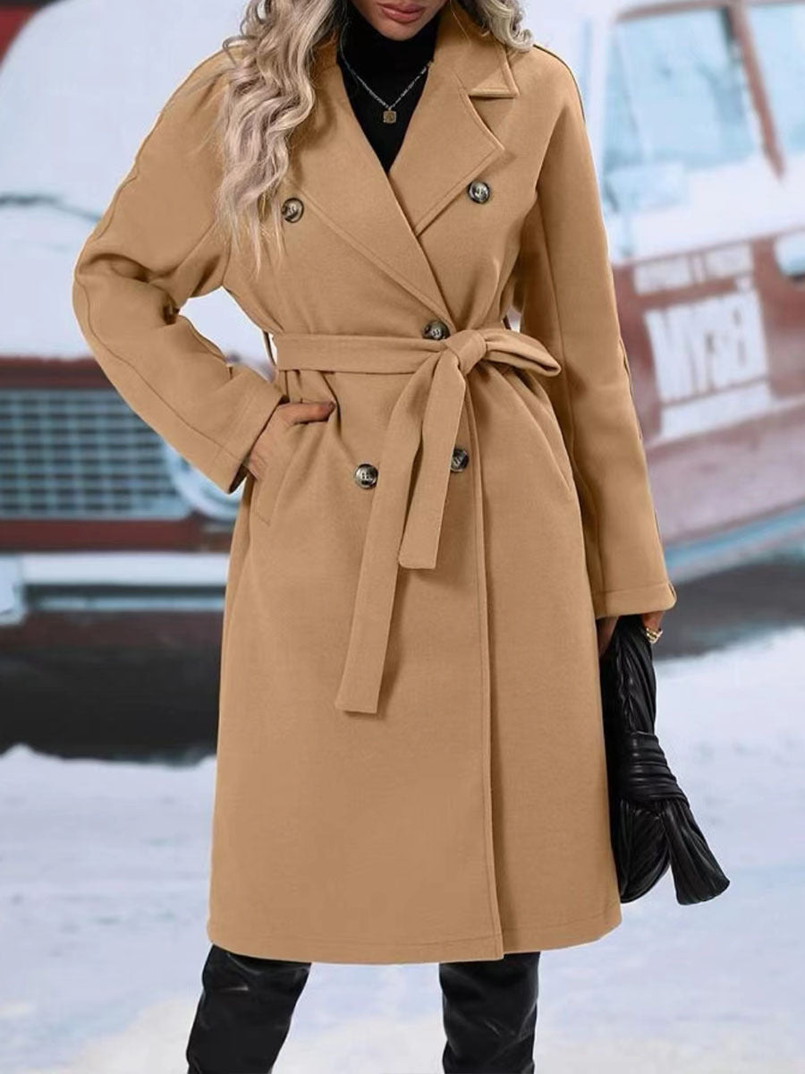 🧥 Adash – Trench long ceinturé à double boutonnage