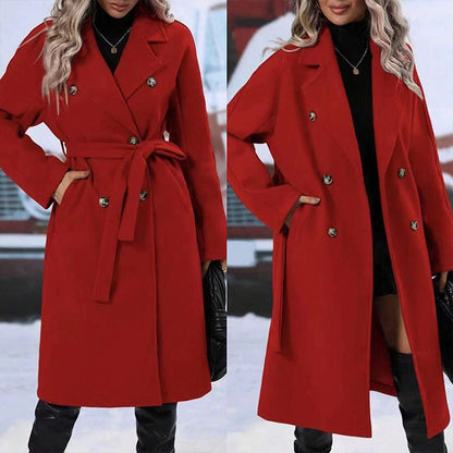 🧥 Adash – Trench long ceinturé à double boutonnage