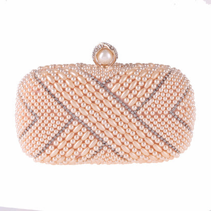 Pochette Carrée Perles Soirée Femme