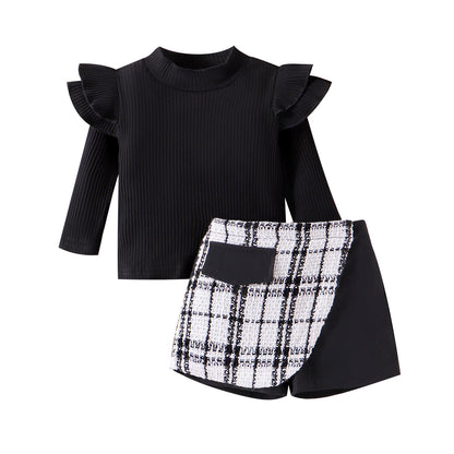 ✨ Ensemble Jupe & Haut Rayé – Style Chic pour Fillettes