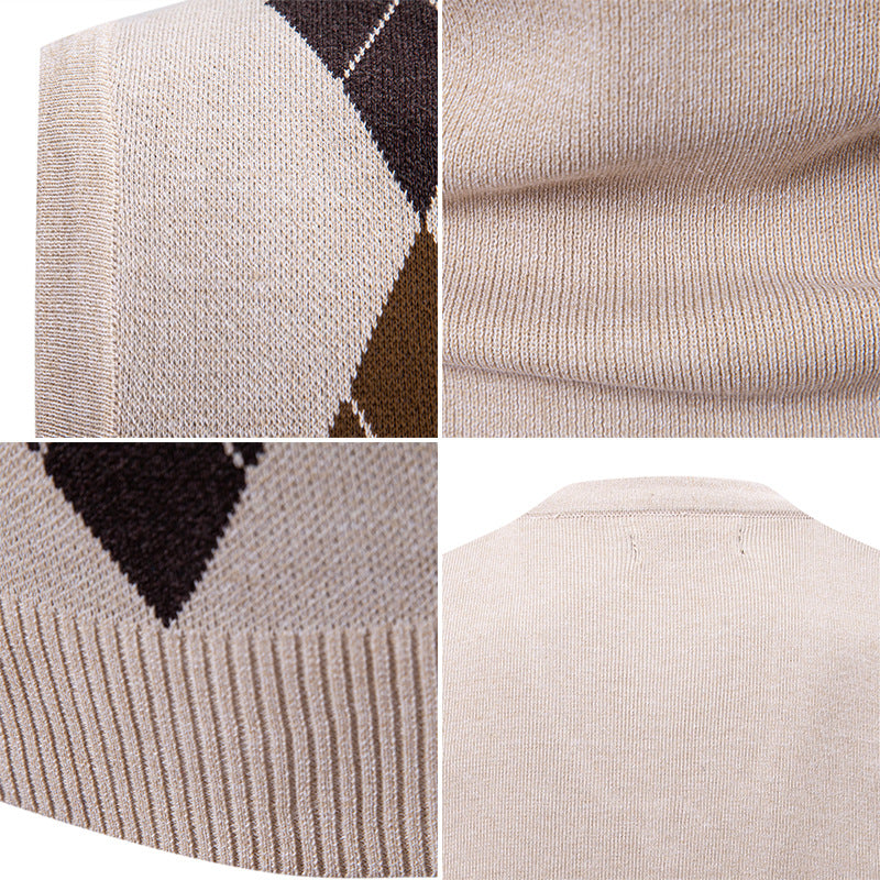 Roméo - Pull Homme à Carreaux - Confort Automne Hiver