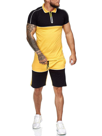 Summer sports suit men's color matching