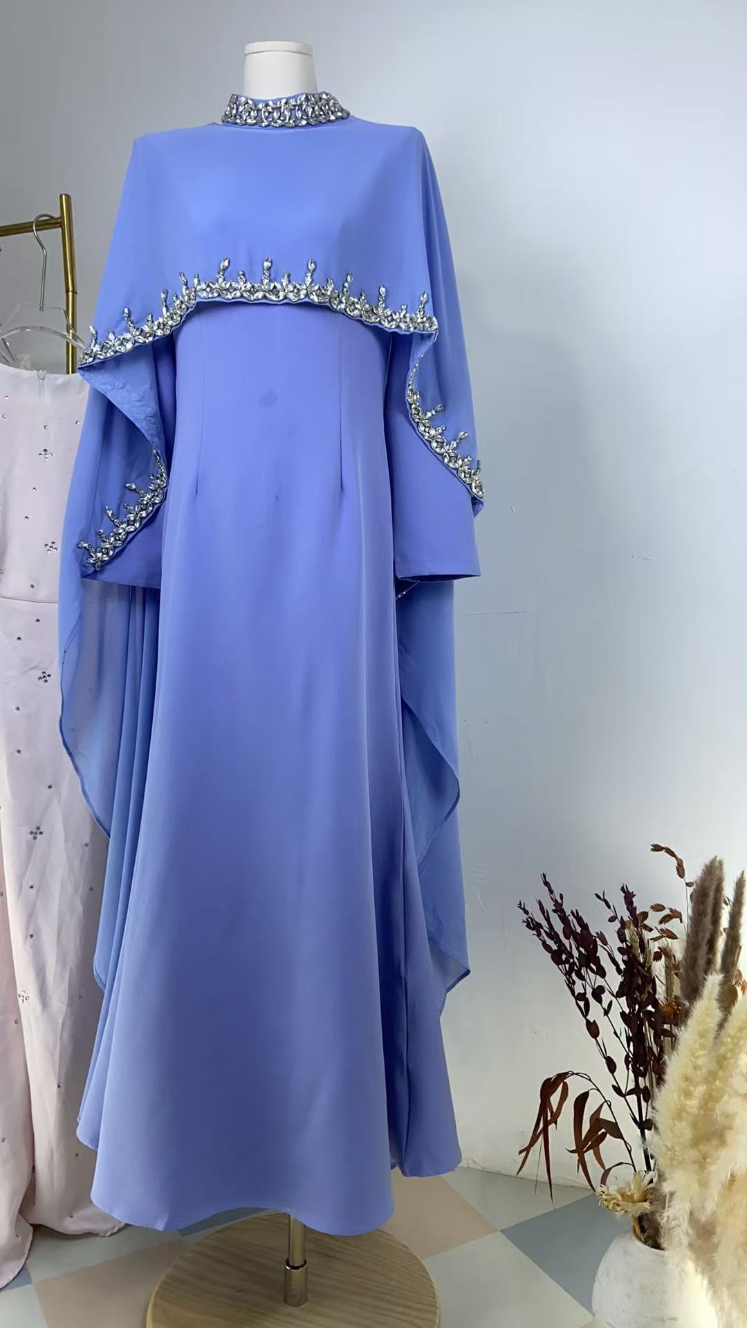 Robe Trapèze À Franges Avec Châle Femme