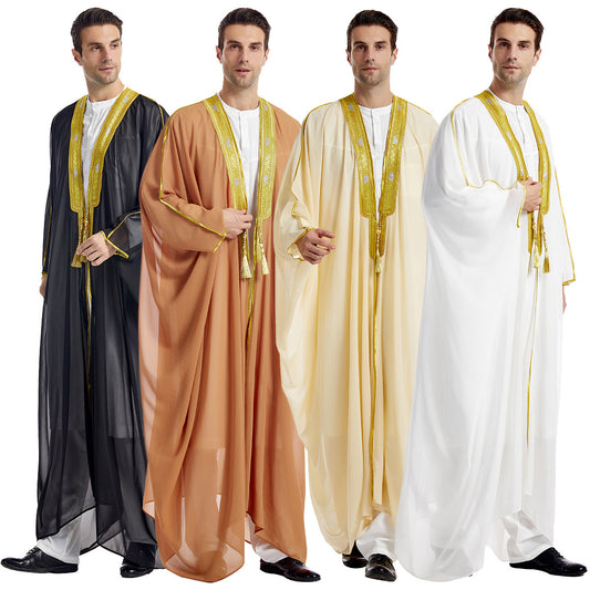 Rachid – Robe Homme Arabe Brodée à Manches Longues