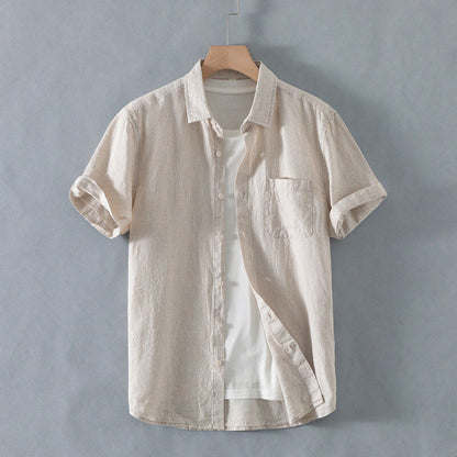 Sékou Linen – Chemise Homme Décontractée en Lin Manches Courtes