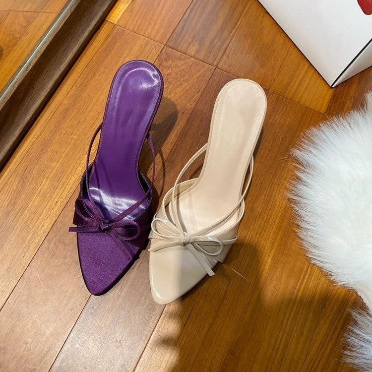Sandales Satin Nœud Bout Ouvert