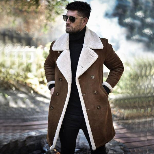 Téhiri – Manteau homme chaud en suède et polaire 🧥❄️