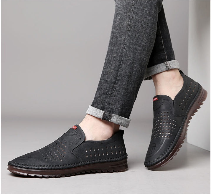 Leather Shoes Men's Driving Soft Non-slip Shoes