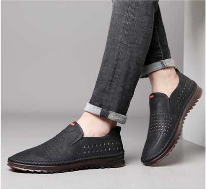 Leather Shoes Men's Driving Soft Non-slip Shoes