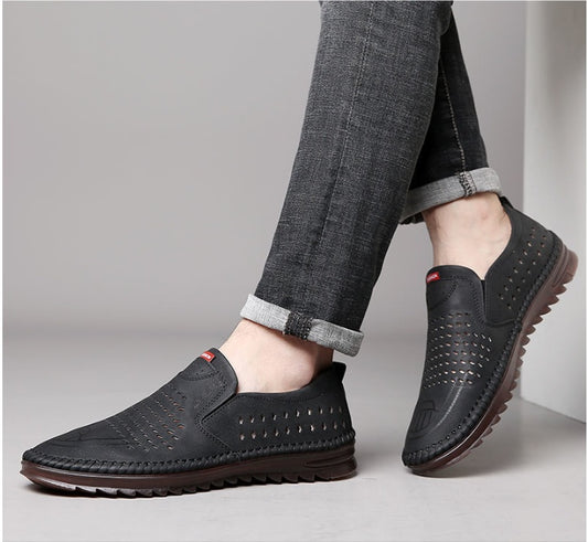 Leather Shoes Men's Driving Soft Non-slip Shoes