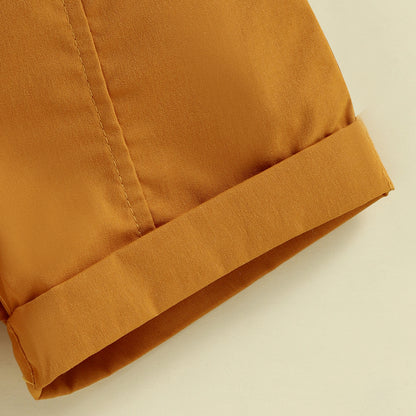 ✨ Ensemble Estival Sans Manches – Haut à Rayures & Short Volanté