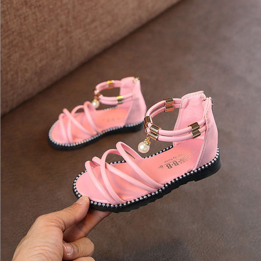 Girls' Sandals, Western Style, Children's Roman Shoes, Soft Soles, Net Red Princesses, Little Girls, Baby Sandals