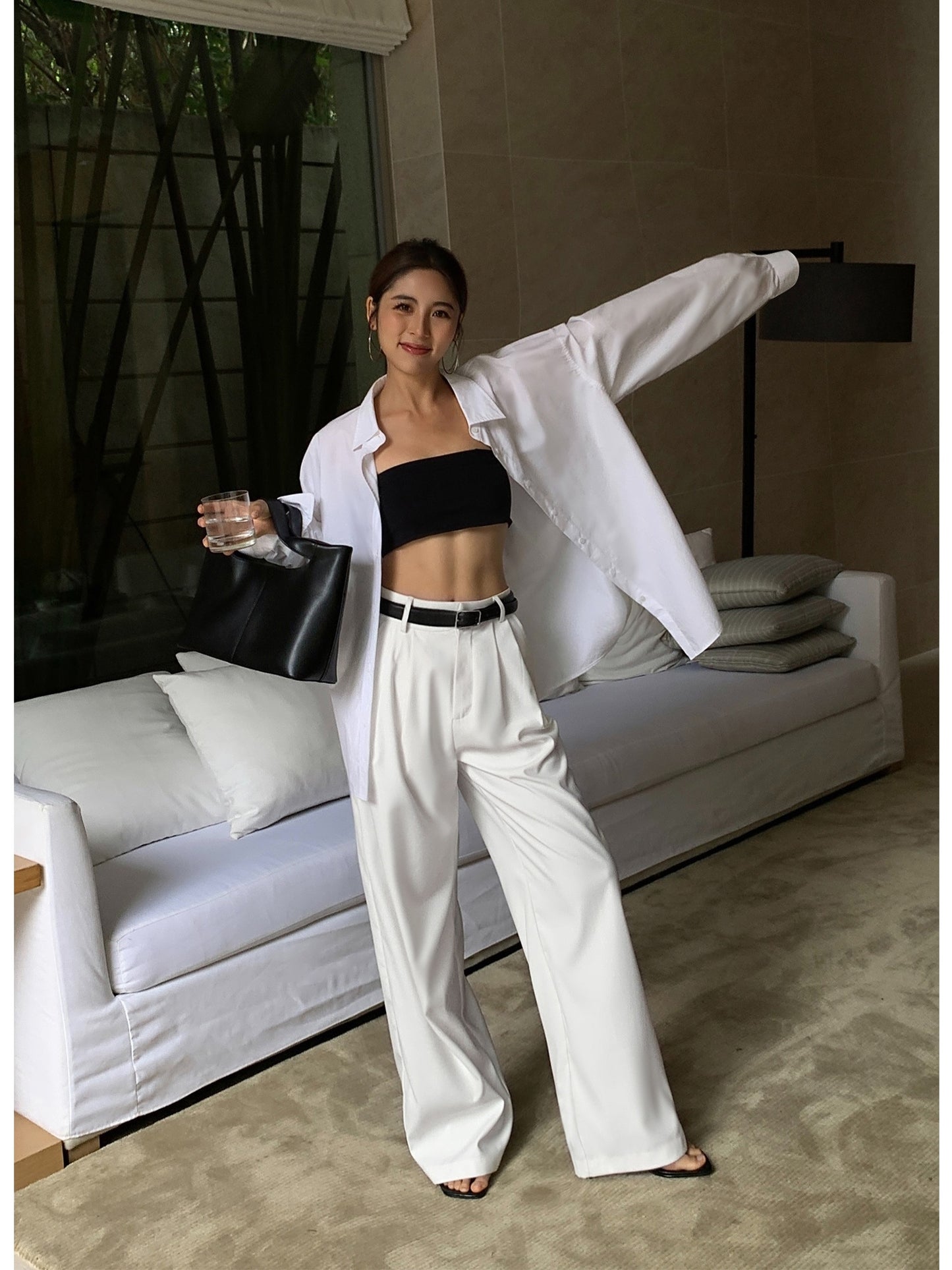 🤍 Margarette 🤍 Chemise Blanche Manche Longue Loose Fit