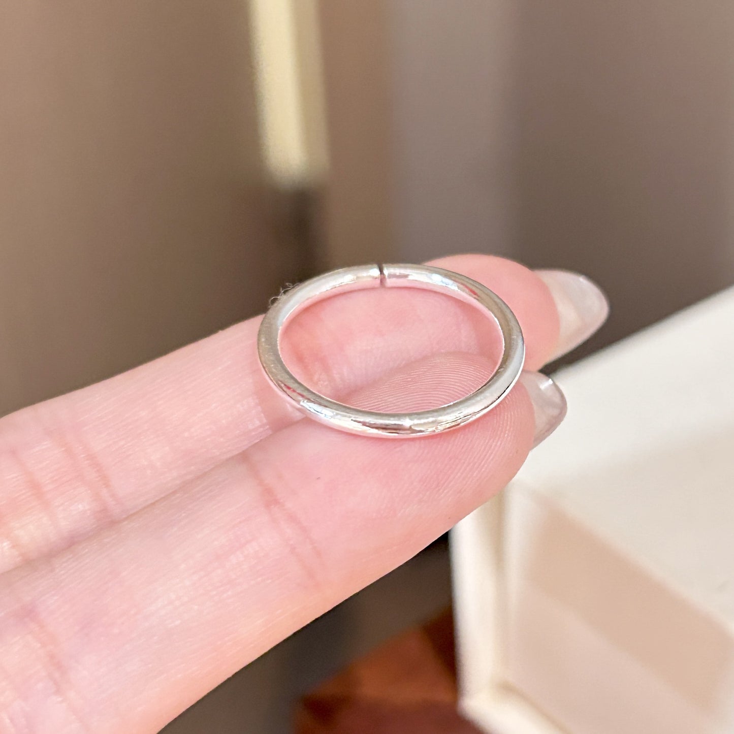 Minimalist Zircon Plain Band Ring For Women Niche