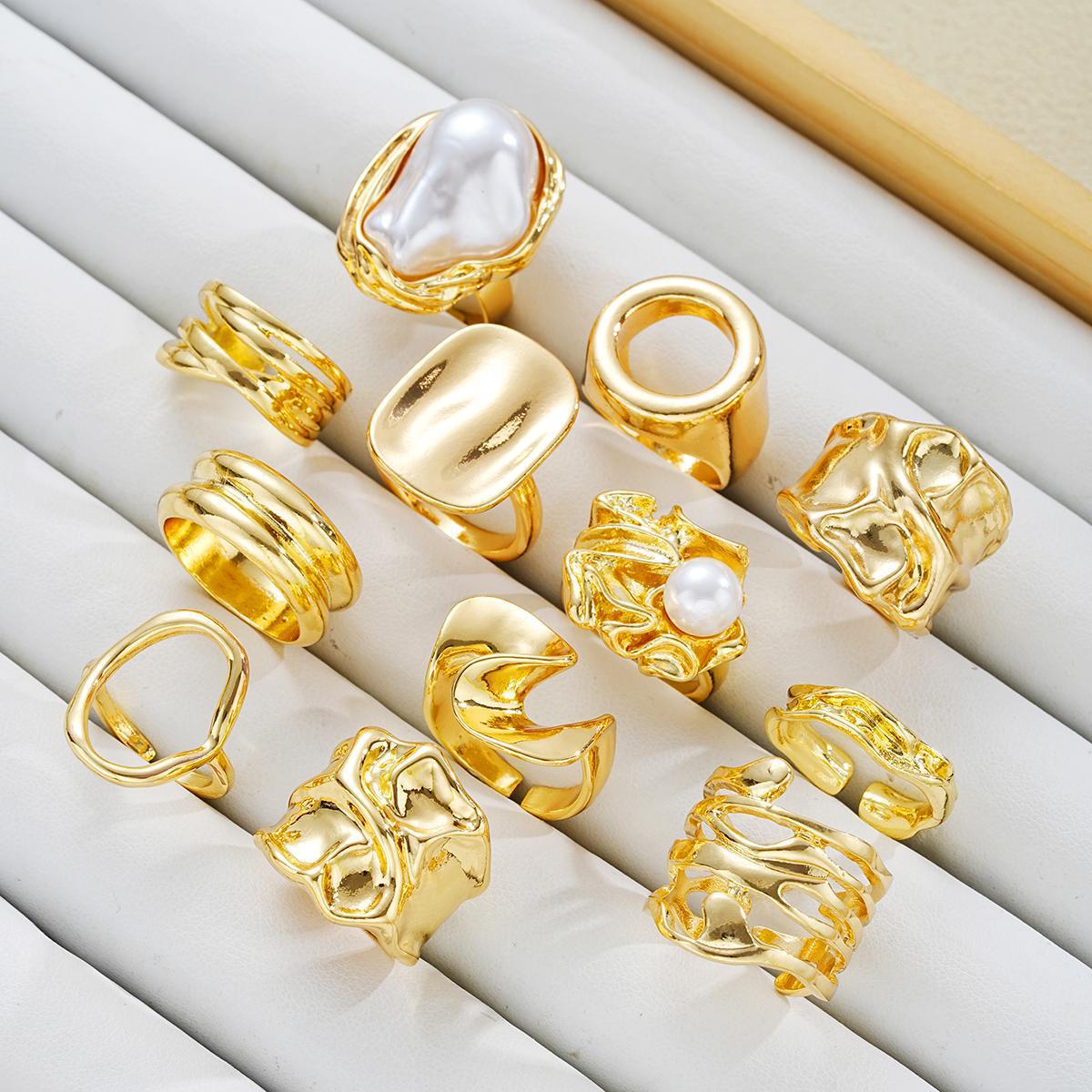 Irregular Light-luxury Gold-plated Knuckle Ring