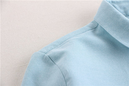 Women's Heart-shaped Embroidered Oxford-woven Bottoming Shirt Top