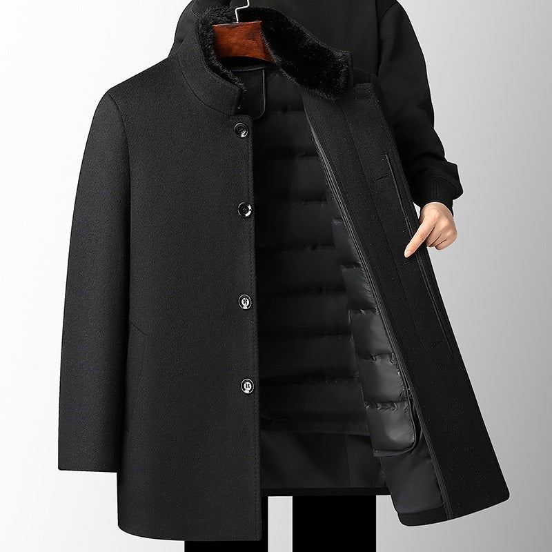 ⚫ Songo – Manteau Laine Homme à Doublure Amovible