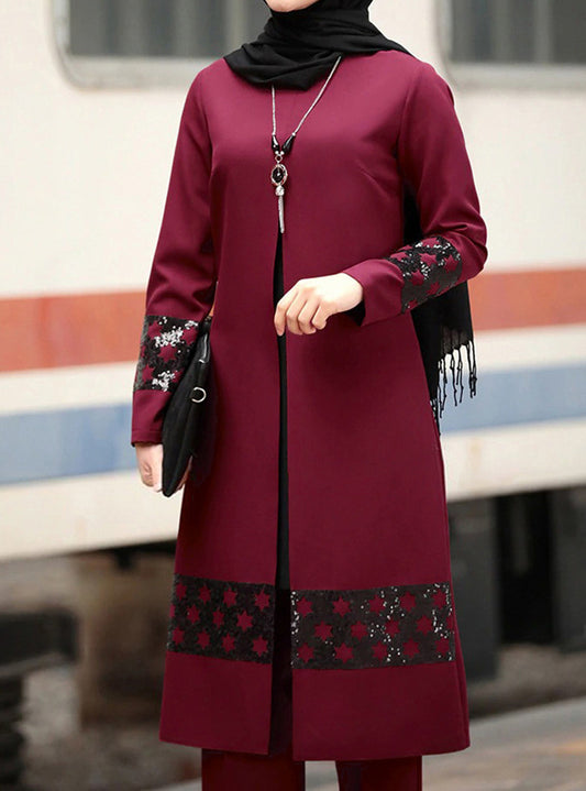🌙 Assy🖤 – Ensemble Abaya & Pantalon Chic Oriental