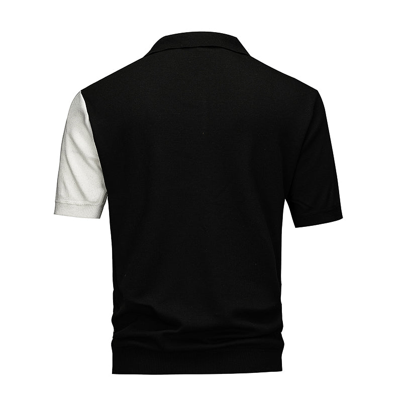 Polo Maille Demi-Zip Bicolore Homme