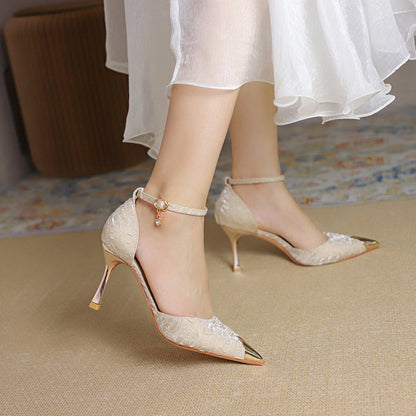 Escarpins Satin Bout Pointu Décolleté