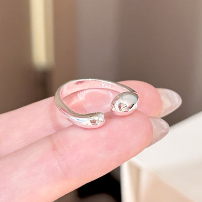 Minimalist Zircon Plain Band Ring For Women Niche