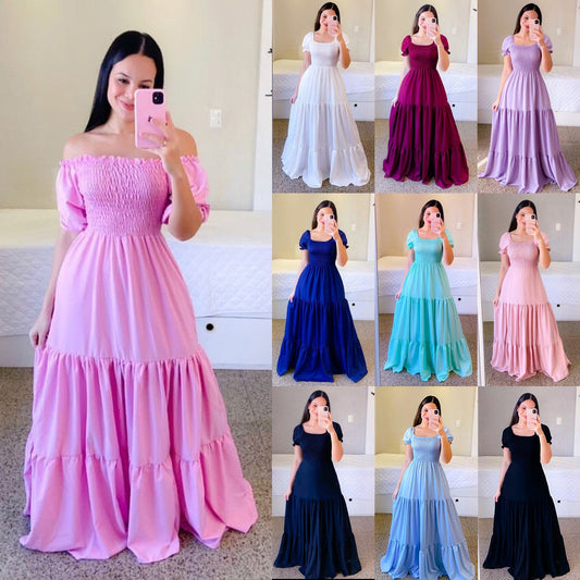 Robe "Amara"  Féérie Florale & Épaules Dénudées