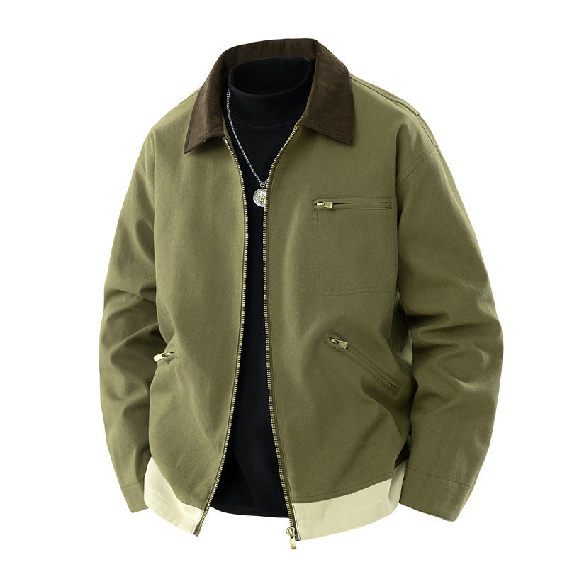 N’Golo – Veste homme à revers contrastés printemps et automne 🧥🌿🍂