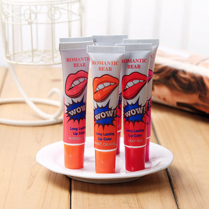 💋 ROMANTIC BEAR – Rouge à Lèvres Peel-Off 6 Couleurs Longue Tenue