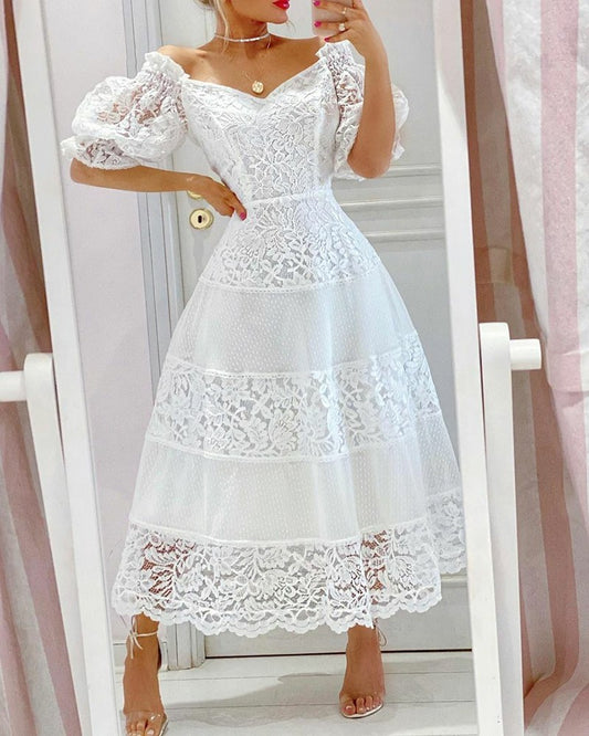 Elegant Puff Sleeve Dress