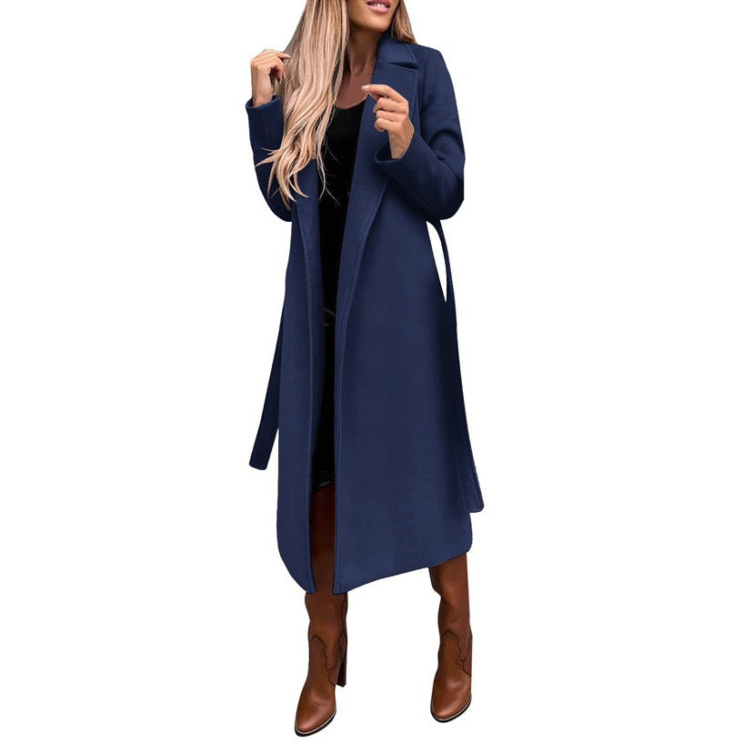 Elara – Manteau Long en Laine à Lacets ✨🧥