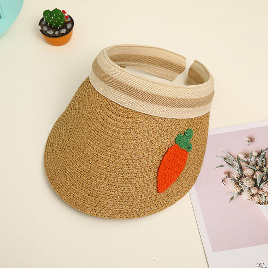 Parent-child Children's Hat Summer Male Tide Sunscreen Straw Hat Korean Sun Hat Female Sandal Hat Empty Top Hat Girl Summer Treasure