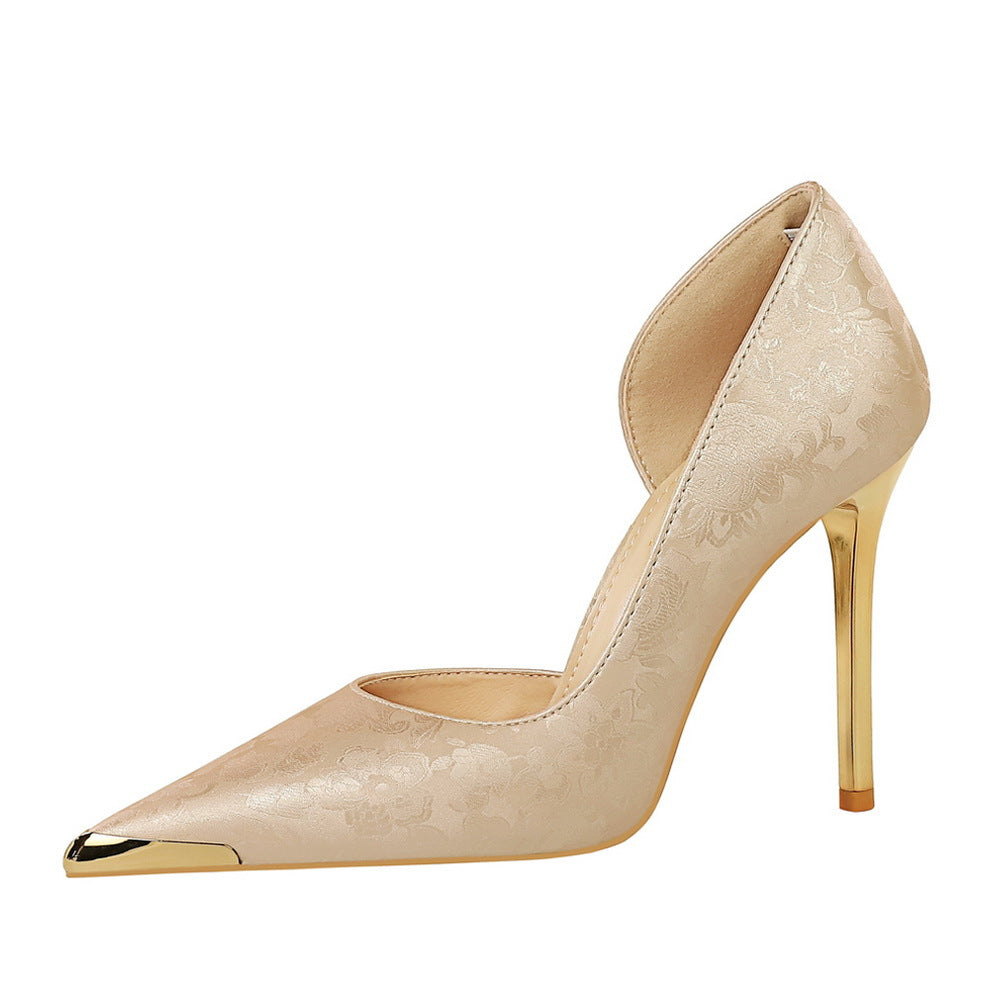 Escarpins Satin Bout Pointu Talon Aiguille