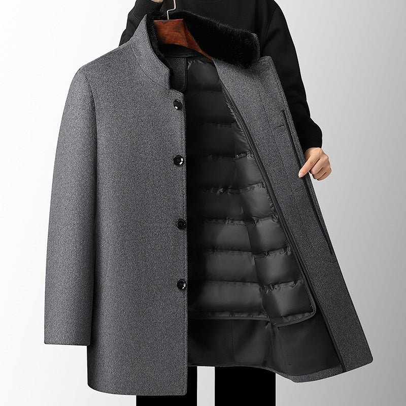 ⚫ Songo – Manteau Laine Homme à Doublure Amovible