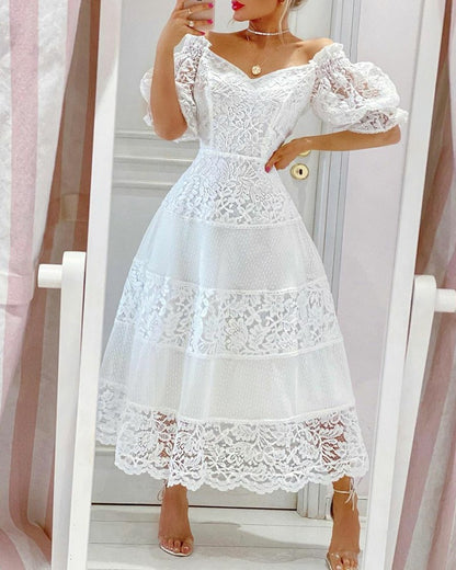 Elegant Puff Sleeve Dress